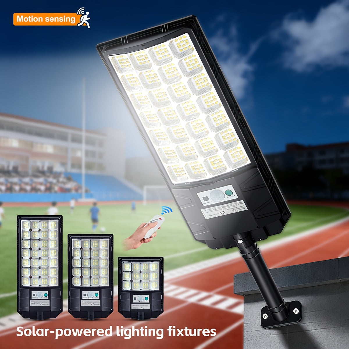 Powerful LED Solar Street Light, Auto Sensor Switch Solar Wall Light, Dusk-to-Dawn Solar Floodlight, 144LED/240LED/336LED Beads, Perfect for Area Lighting, Courtyard, Garage Entrance - Wide Angle Illumination Light