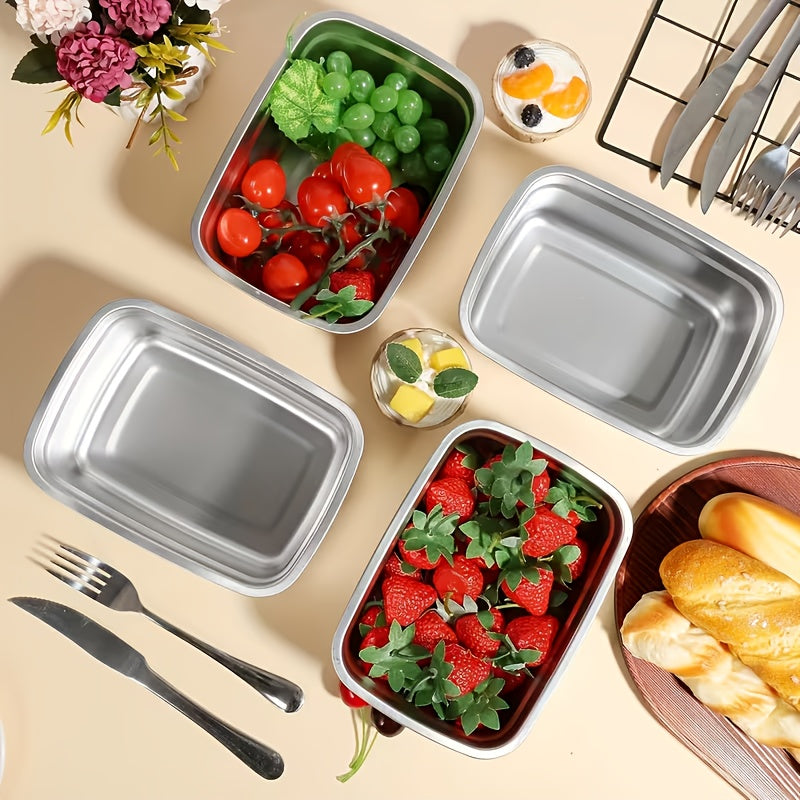 5-Piece Stainless Steel Airtight Food Storage Container Set | Leak-Proof Lunch Box for Office, Gym, Freezer | Meal Prep, Camping & Picnic Premium Choice