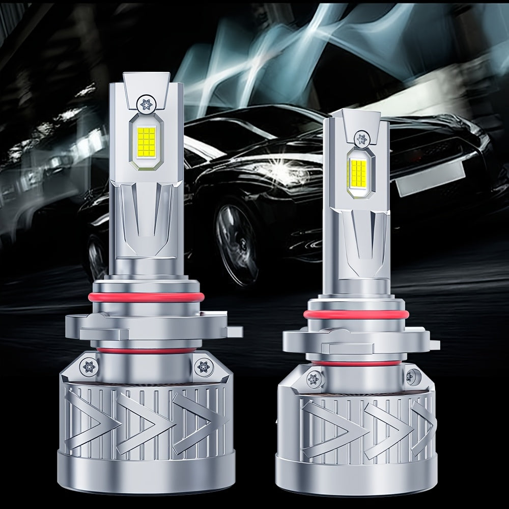 2-Pack LED Car Headlights - 280W Power, 60,000 Lumens Brightness, 6500K Color Temperature, 360° Beam, High/Low Beam Switching, 300m Illumination Distance, Turbo Fan Design, CANBUS Error-Free