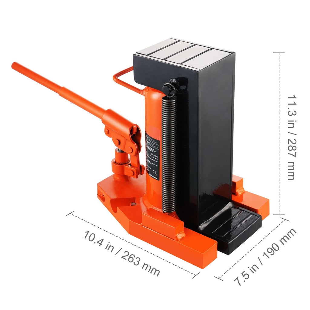 VEVOR Hydraulic Trailer Jack, 2.5 Ton / 5 Ton Trailer Jack, 5 Ton / 10 Ton Top Lift, 0.8-5.3 Inch Trailer Height, 8.9-13.4 Inch Top Height, Pneumatic Claw Jack for Machinery, Industrial Use