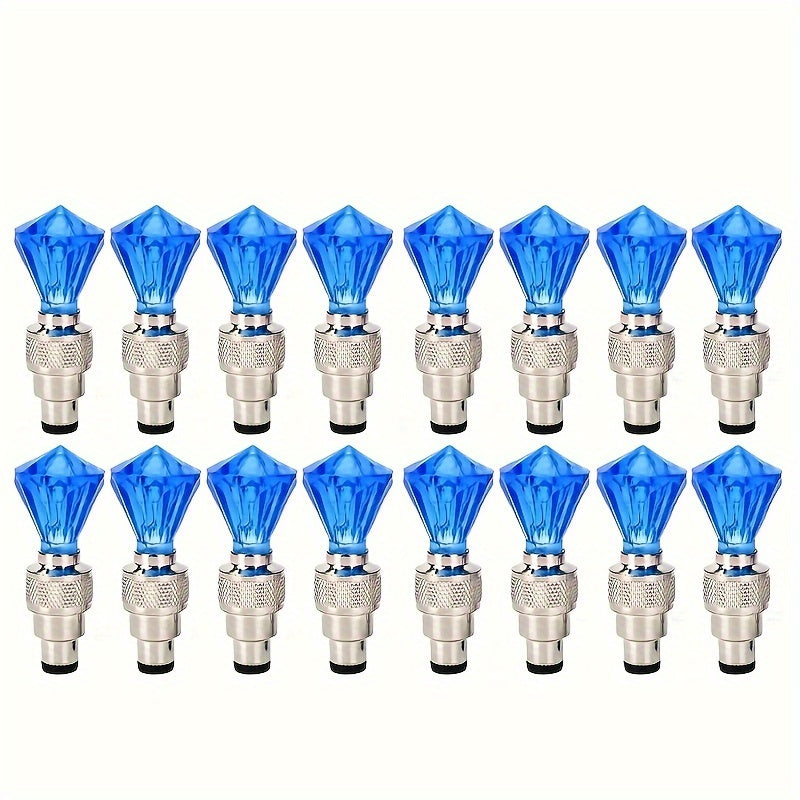 Kubidupi 4/8/16pcs Car Wheel Valve Stem Galloping Horse Light Fire Wheel Breathing Light Motorcycle Tire Valve Explosion-Proof, Sunproof & Waterproof, Red & Blue