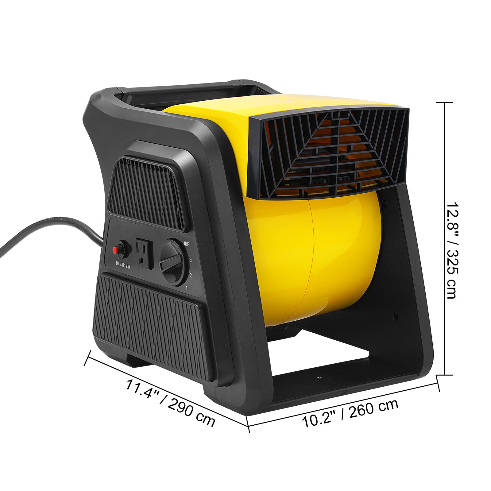 VEVOR Pivoting Utility Fan, 600 CFM High Velocity Floor Blower for Drying, Cooling, Ventilating, Exhausting, 300° Blowing Angle Air Mover, Portable Carpet Dryer Fan for Home, Workshop