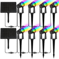 Solar Landscape Spotlight, Outdoor Auto On/Off Solar Spotlight, Courtyard Lighting for Patio, Garden, Lawn, Plants, Trees, Walls, Fences, 4 Pack / 8 Pack, Multiple Colors Available (Black Cable), IP65 Protection Rating