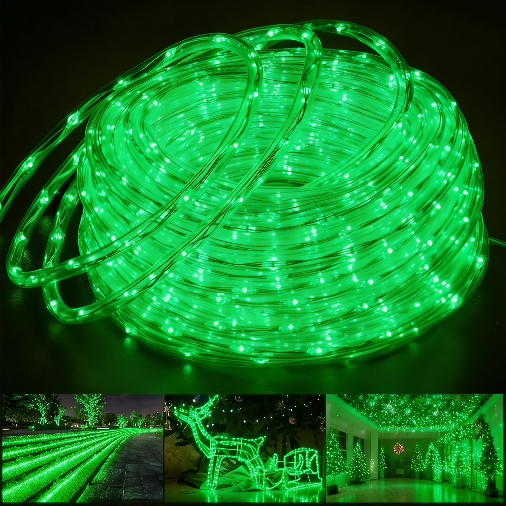 201/151/101/51 LED tube string lights | durable plastic flexible hose light, green, perfect for Valentine‘s Day decoration, home decoration, New Year‘s party, bedroom decoration, Christmas decoration and outdoor holiday lighting (IPX4)