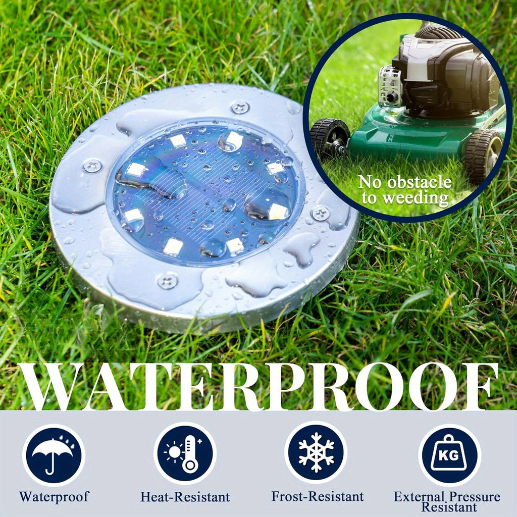 18/10/6-Pack Solar Ground Light, Outdoor Waterproof Solar Light, 8-LED Solar Landscape Light, Suitable for Garden, Courtyard, Patio, Path, Driveway, Walkway (Cool White Light)