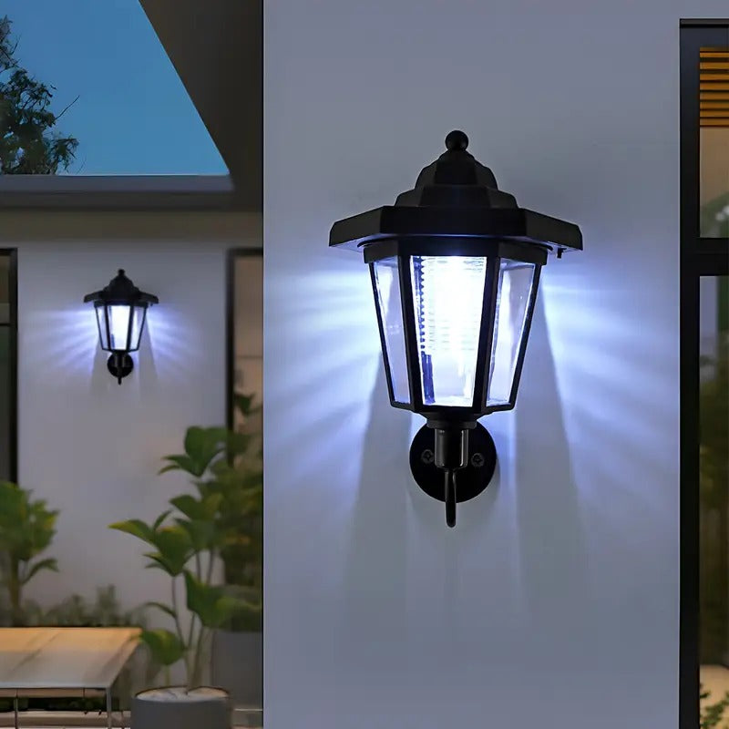 2-Piece Hexagonal Solar Light Outdoor LED Solar Wall Light LED Wall Light Vintage Lantern Garden Christmas Garden Decoration Outdoor Solar Street Light