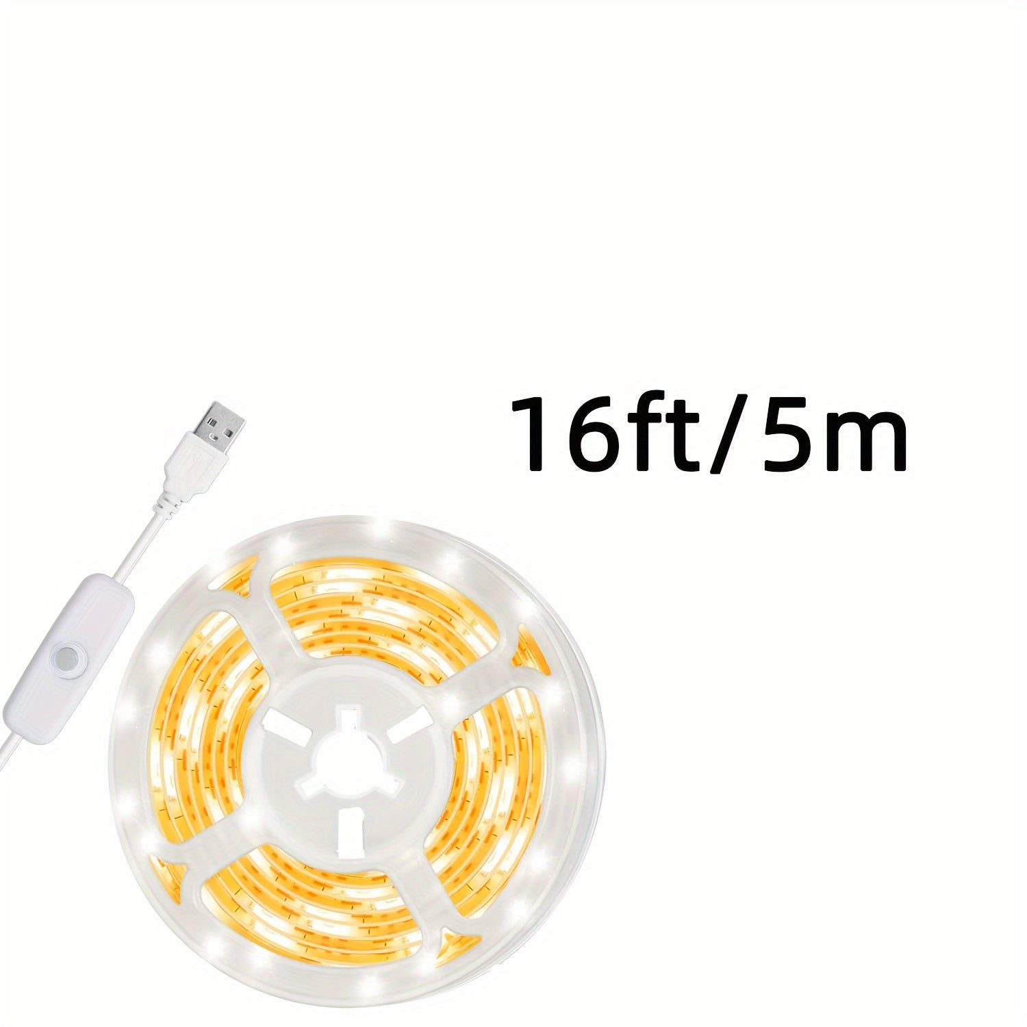 NBBUFF 3ft to 50ft LED light strip, warm/cool dual color optional, convenient USB interface design, touch button to turn on/off, easy to operate and install, suitable for bedroom, mirror, kitchen, TV background wall, desk and ceiling lighting