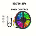 RGB多彩LED灯带，带USB同步和动态效果，5050 SMD RGB，迷你按钮控制器，适用于电视/投影仪/笔记本电脑背光，派对家居装饰，RGBW免费（兼容USB设备）
