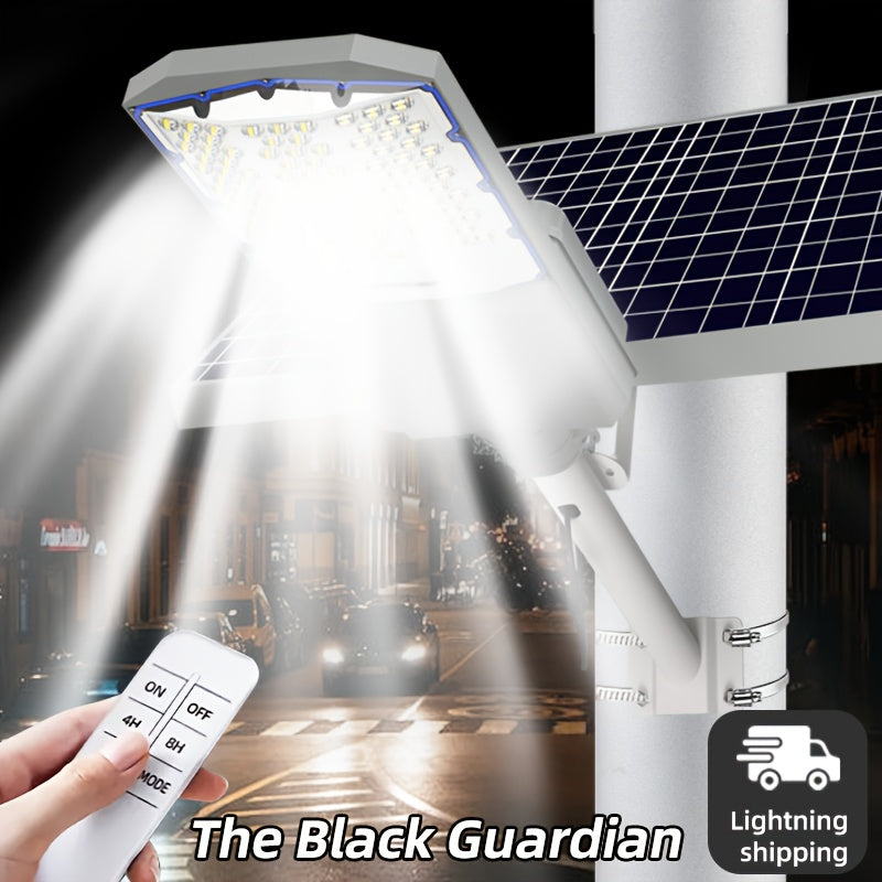 Outdoor Super Bright Engineering Grade Solar Light, 18000mAh Large Capacity Battery, Thickened Durable Aluminum Alloy Housing, Curved Wide Angle Illumination, Wider Lighting Area, High Quality Solar LED Street Light