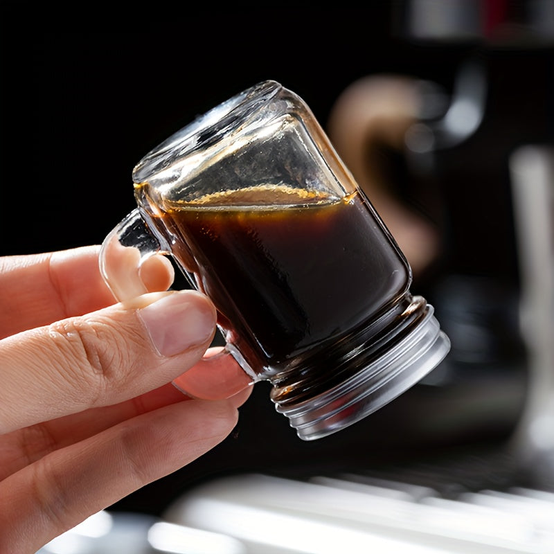 6pcs & 12pcs Mini Handle Cup 1.18oz Italian Espresso Cup – Glass Material, Easy to Carry – Perfect for Espresso – Sealed Glass Bottle for Camping