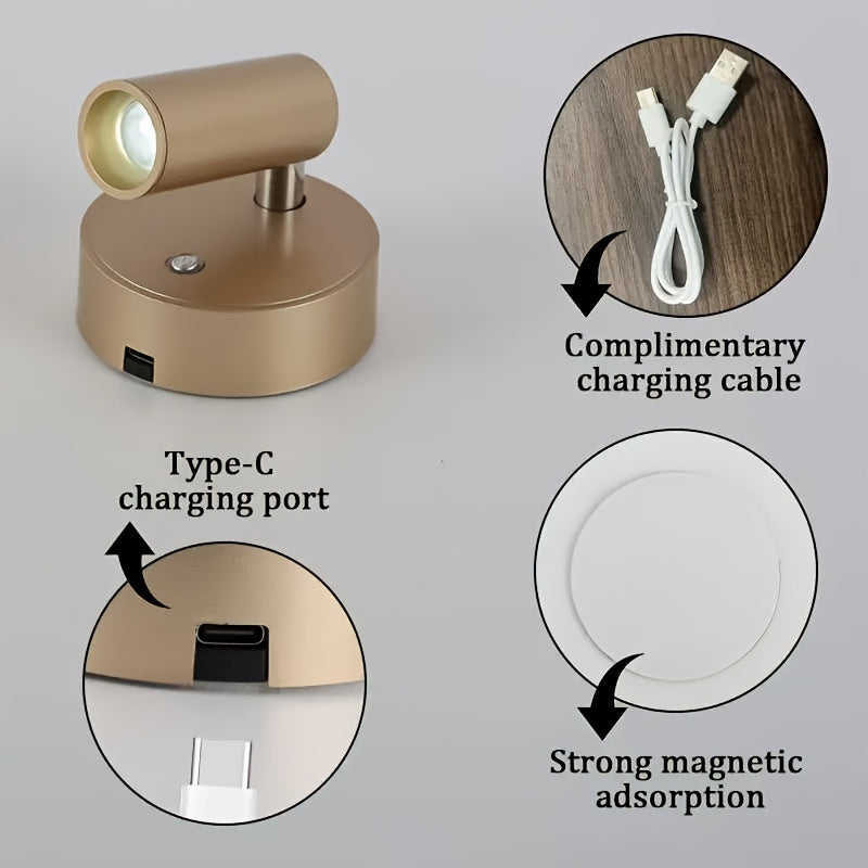 2 modern touch LED spotlights, USB powered, semi-recessed/flat mount, wireless operation, dimmer compatible, suitable for living rooms, bedrooms, offices, cafes - energy-saving LED bathroom and kitchen lighting