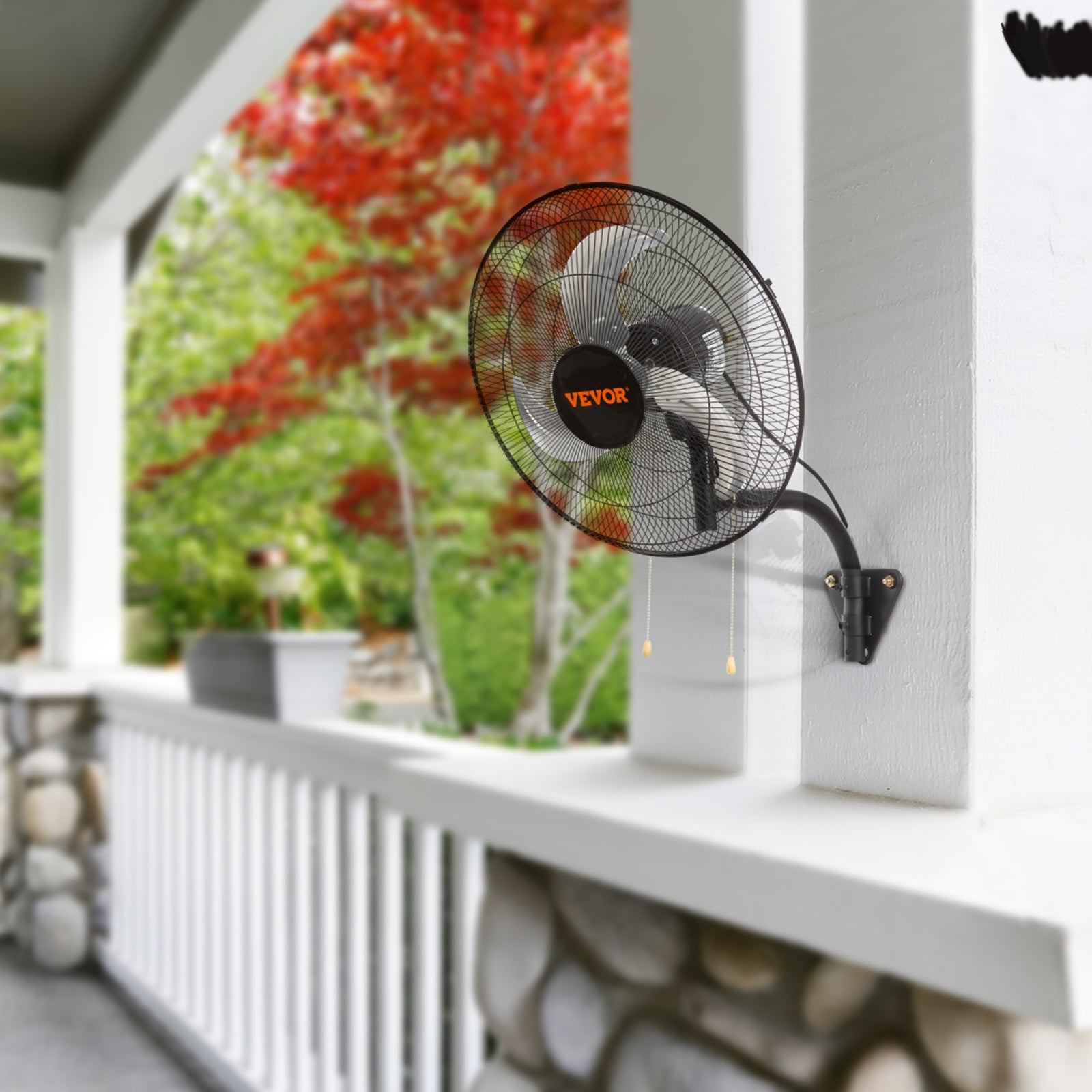 VEVOR Wall Mount Fan, 1/2 Pack, 18 Inch Oscillating, 3 Speed Settings, Max 4000 CFM, Industrial Indoor Fan, Ideal for Commercial, Residential, Warehouse, Greenhouse, Workshop, Basement, Garage, Black