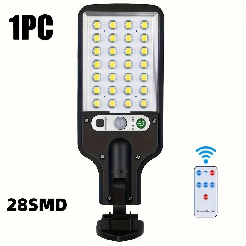 1 Piece 108/117COB Sensor Street Light, ABS Material, 28/60/72LED Ultra-High Power, Remote Control, 3 Functional Modes, Switchable Automatic Lighting in Darkness, High-Power Outdoor Recessed Mounting, Suitable for Roads