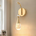 Ganeed Modern Crystal Bubble Wall Light - 7W Dimmable LED Wall Lamp, Polished Metal Surface, Semi-Flush Mount Installation, Suitable for Bedroom, Bathroom, Living Room, Hallway, Stairs - Gold, Hardwired, 110-240V