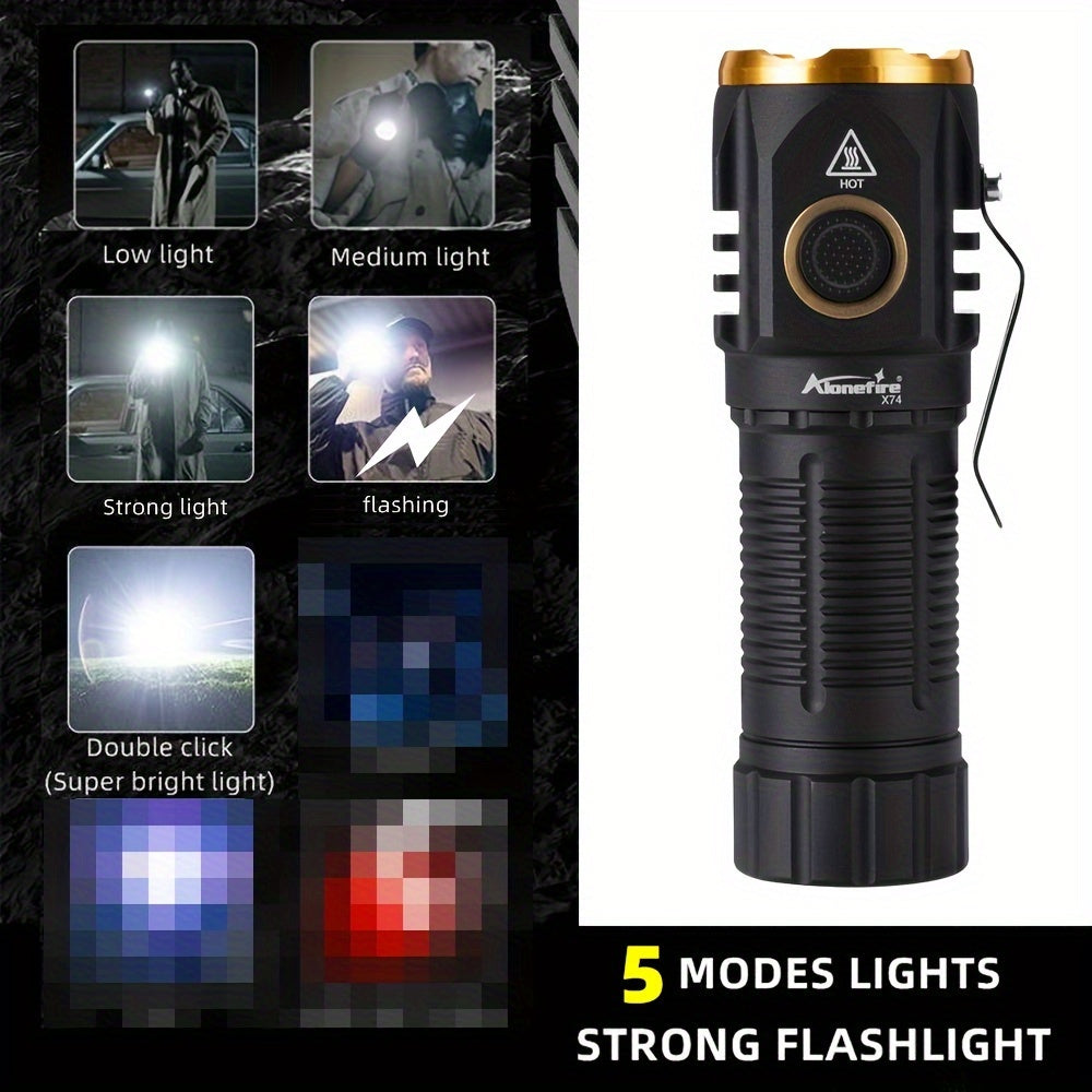 4X LED Flashlight is Compact & Powerful, with Type-C USB Rechargeable Design, Portable Clip & Magnetic Base. Perfect for Nighttime Illumination, Whether for Outdoor Adventures or Home Repairs.
