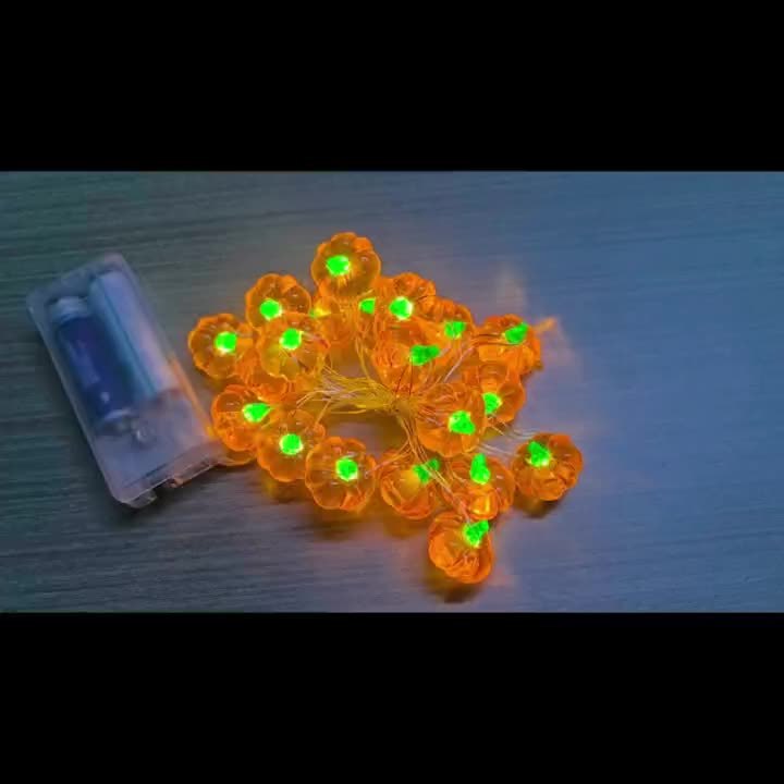 Luminarias南瓜造型灯串电池供电铜线灯适合节日装饰庆祝室内装饰