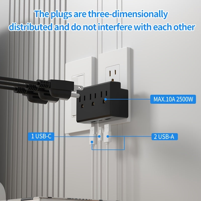 Three Ultra-small Wall Outlets, And Each Product Has A Total Of Six Power Outputs. At The Same Time, Taking Into Account The Mainstream DC Ports In The Market, USB And Tpye-c Are Included.