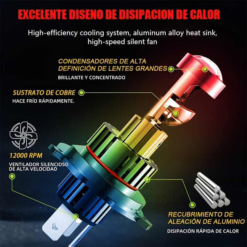 2-Pack H7-QK079 Model 9003 LED Headlight Bulbs, Compatible with 9005, 9006, H1, H11 Models, Emits 6500K White Light, 7535 CSP Chip, Brightness Up to 950%, Equipped with CANBUS Technology, Easy Installation, Suitable for High
