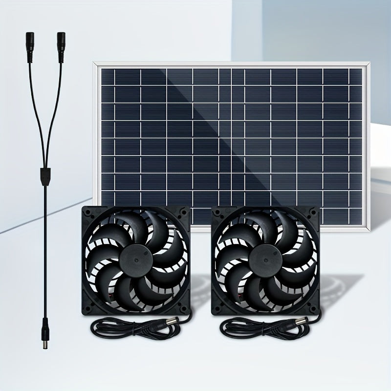1PC Solar Panel for Courtyard, Villa, Chicken Coop, Pet House & Window Exhaust, Solar Panel with 1PC/2PCS Fan Kit, Battery-Free Operation