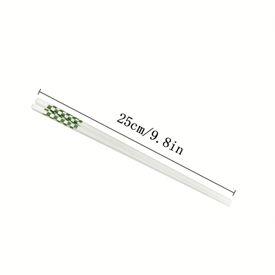 5/10 Pairs – Ceramic Chopsticks, Green Pattern Chopsticks, High Aesthetic, Non-Slip, High Temperature Resistant, Clean & Hygienic, Easy to Clean – Perfect for Home & Restaurant, Tableware Accessories