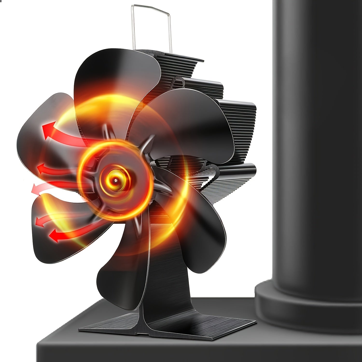 Huayang Silent Heat-Powered Fireplace Fan, No Electricity Needed, Efficient Heat Distribution, for Wood / Log Fireplaces, Perfect Christmas &amp; New Year Gift, Holiday Birthday Gift Set