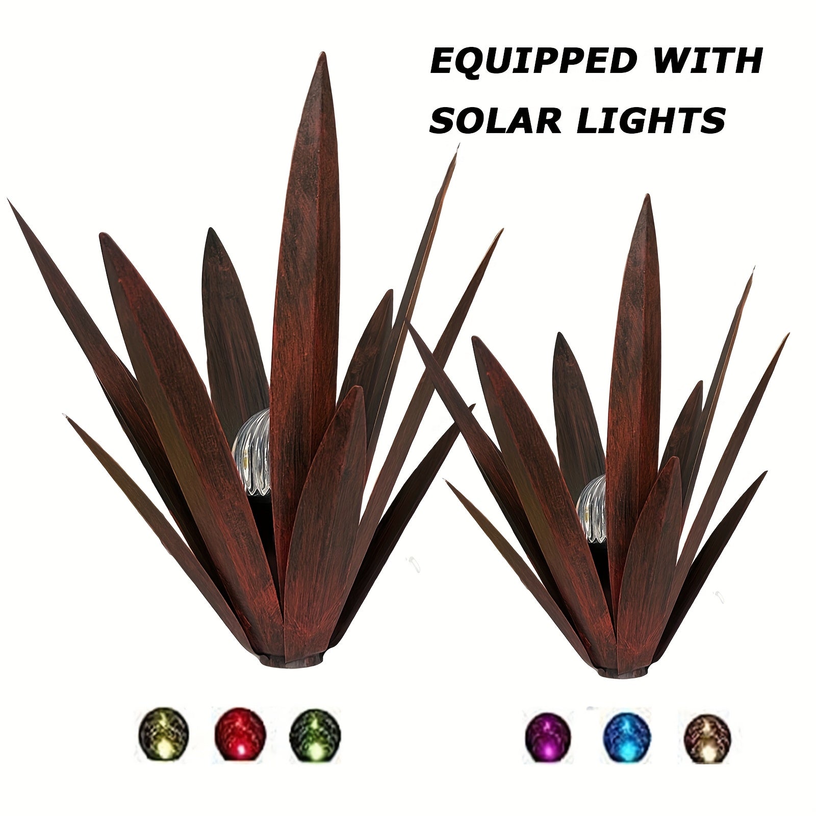 Outdoor Metal Fairy Grass Solar Light Set, 2-Piece, Suitable for Plants and Home Decoration, Perfect for Courtyard and Autumn Outdoor Decoration, Includes One Large Light and One Small Light, Suitable for Lawn Decoration