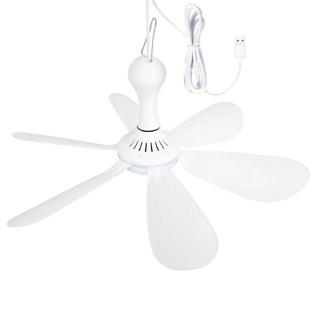 SENBOWE Silent Ceiling Fan - Ultra-Quiet Portable USB-Powered Hanging Fan with Sturdy Hook, Ideal for Camping, Dorm, Office, Bedroom - No Remote Needed, USB Cooling Fan, Portable Fan, Camping Gear