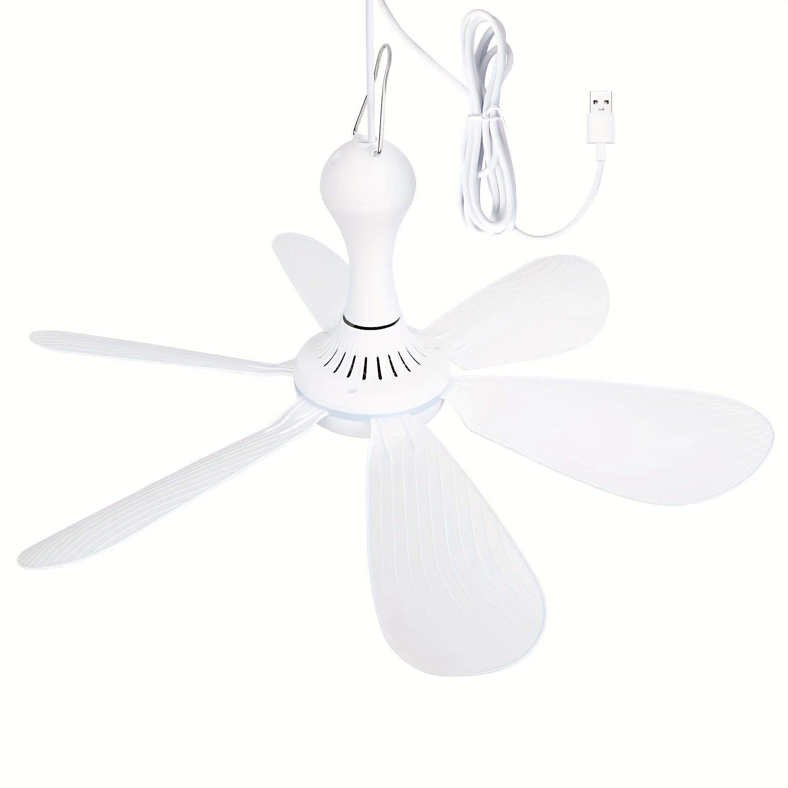 SENBOWE Silent Ceiling Fan - Ultra-Quiet Portable USB-Powered Hanging Fan with Sturdy Hook, Ideal for Camping, Dorm, Office, Bedroom - No Remote Needed, USB Cooling Fan, Portable Fan, Camping Gear