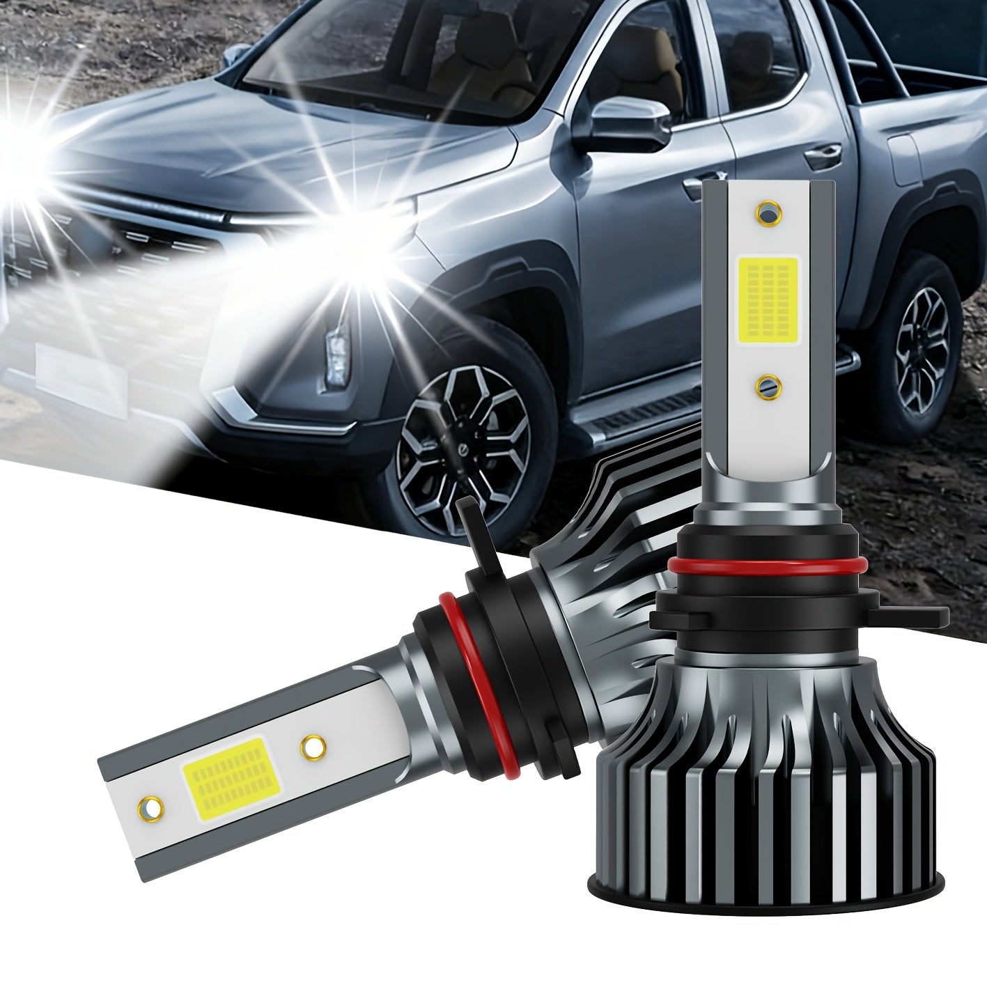 2-Pack 50000 Lumens H4 H7 H11 9005 HB3 9006 HB4 9004 9007 H13 High Power LED Car Bulbs 6500K 12V Car Light