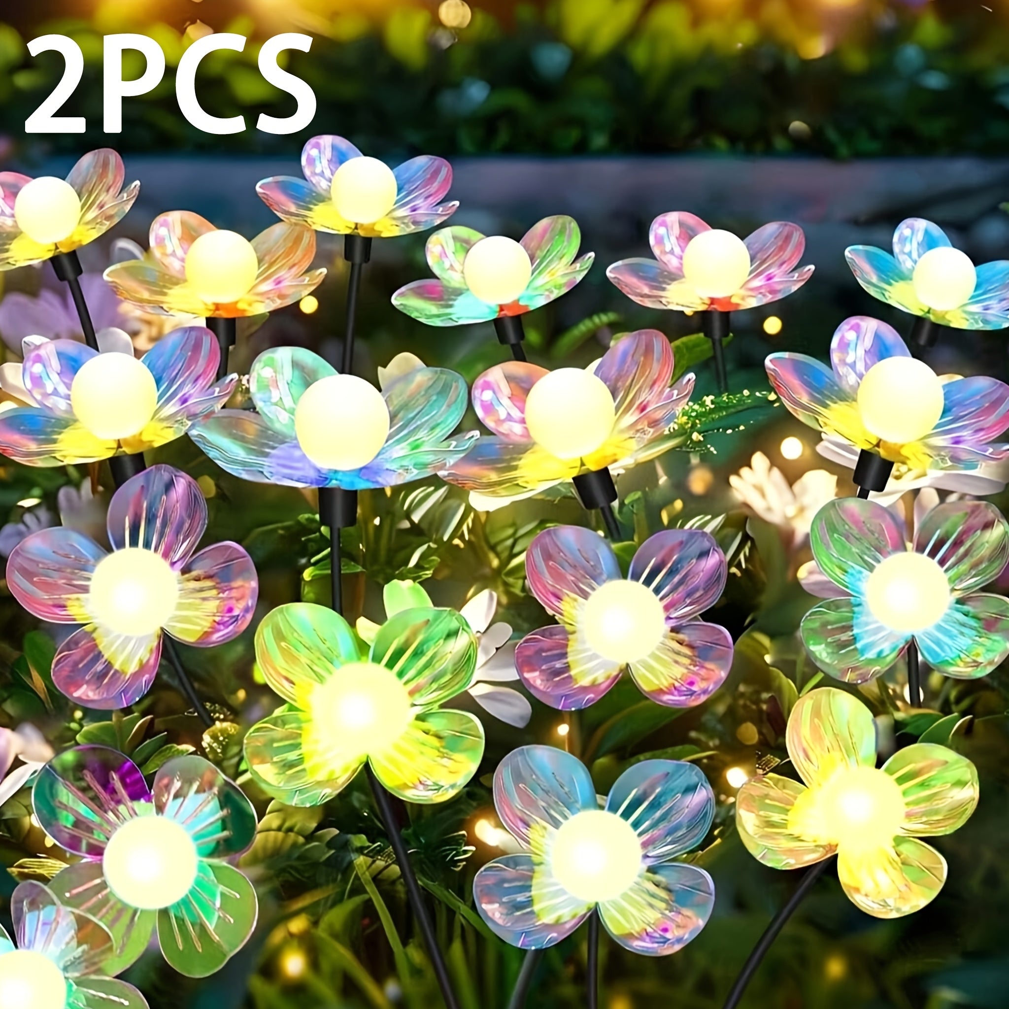 Solar Garden Light, Outdoor Wedding Romantic Atmosphere Decorative Light, Courtyard Landscape Spotlight, Suitable for Dance Parties, Party Settings, Fences, Patios and Holiday Decorative Lights, Perfect Gift for Home Decoration