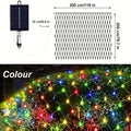 1包太阳能网灯-192 LED，9.8英尺x 6.6英尺8模式LED闪光网灯，适用于室外/室内使用-非常适合树木、景观、花园、屋顶、阳台、墙壁装饰-非常适合婚礼、生日、圣诞节、万圣节、派对 IP44