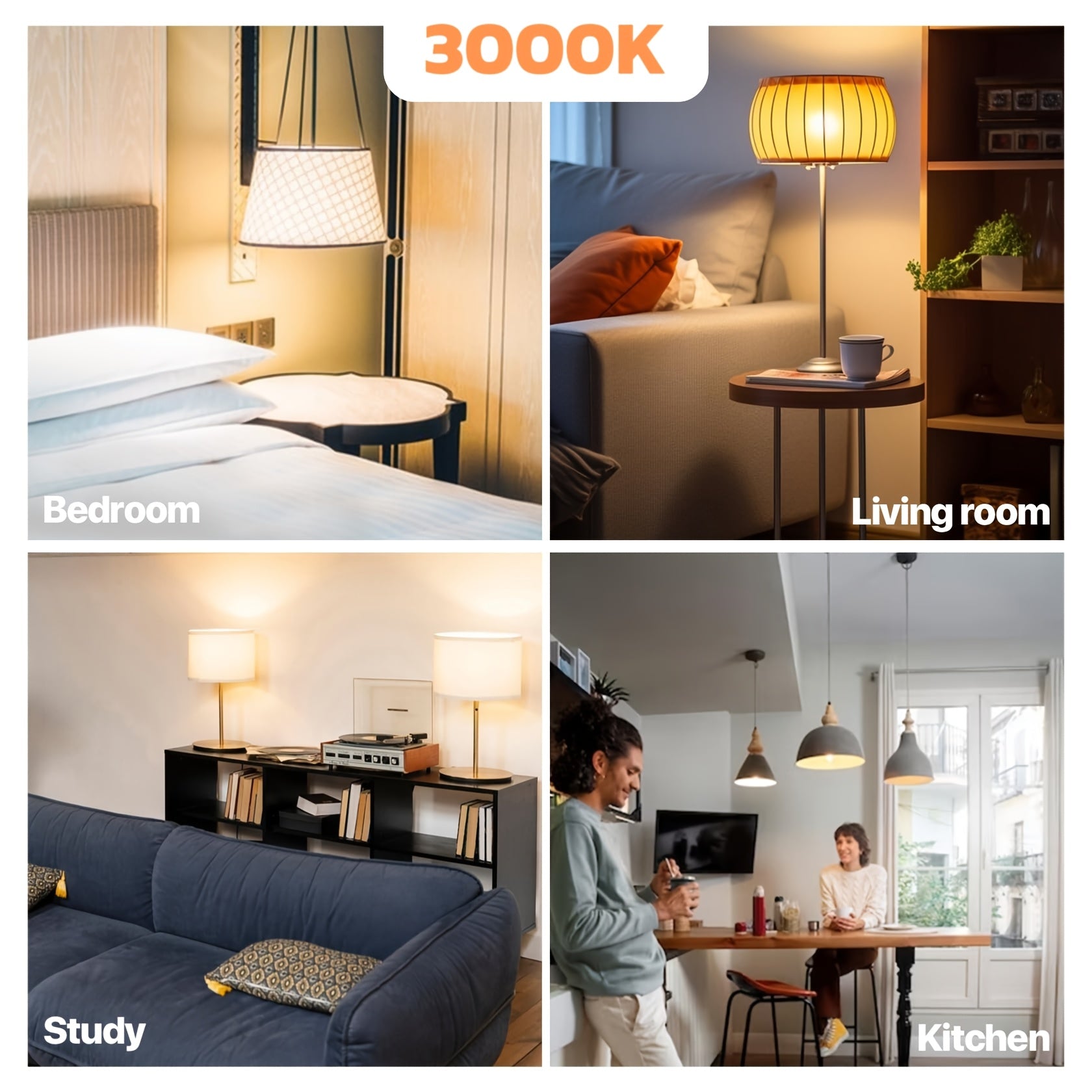 6-pack E26 LED bulb 9W 900 lumens A19 LED bulb 3000K warm white 5000K daylight white 6500K cool white suitable for bedroom living room lighting fixtures non-dimmable