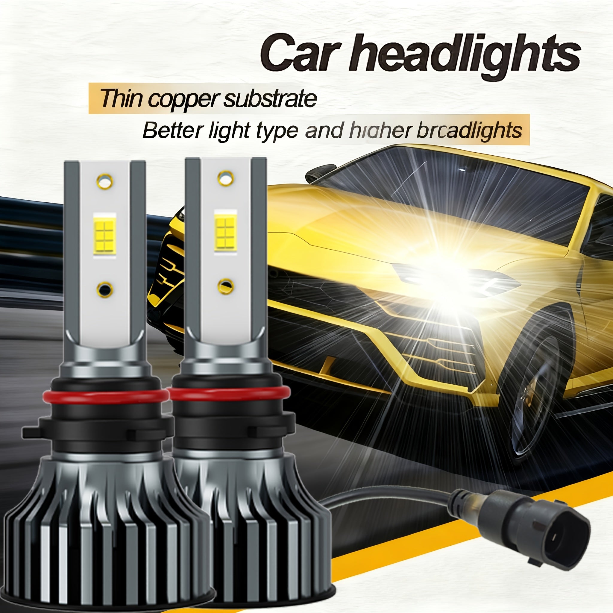 2-Pack 50000 Lumens H4 H7 H11 9005 HB3 9006 HB4 9004 9007 H13 High Power LED Car Bulbs 6500K 12V Car Light