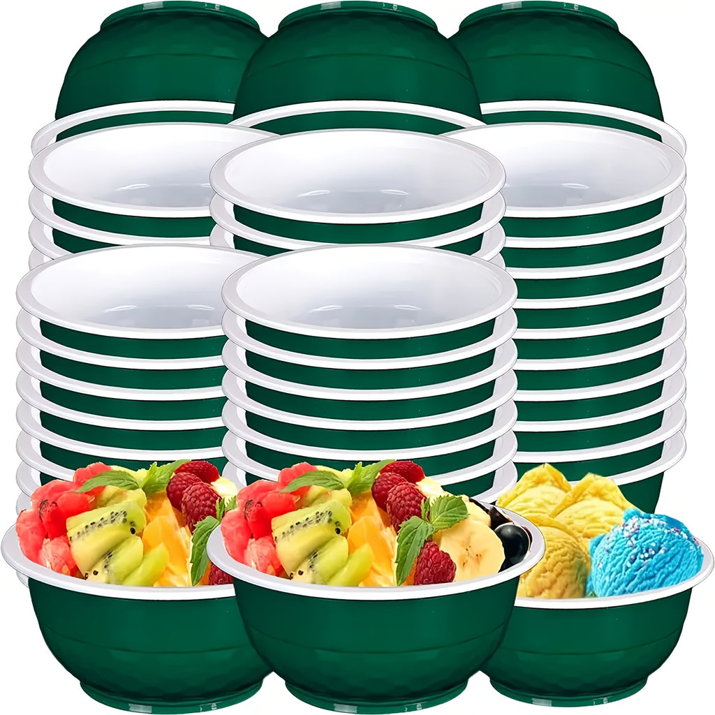 25/5PCS Party Cup & Bowl Set, Disposable Plastic Bowls, Soccer Bowl, Salad Bowl, Dessert Bowl – Perfect for Weddings, Outdoor Camping, Birthday Parties, St. Patrick's Day, Graduation Season, Soccer Parties