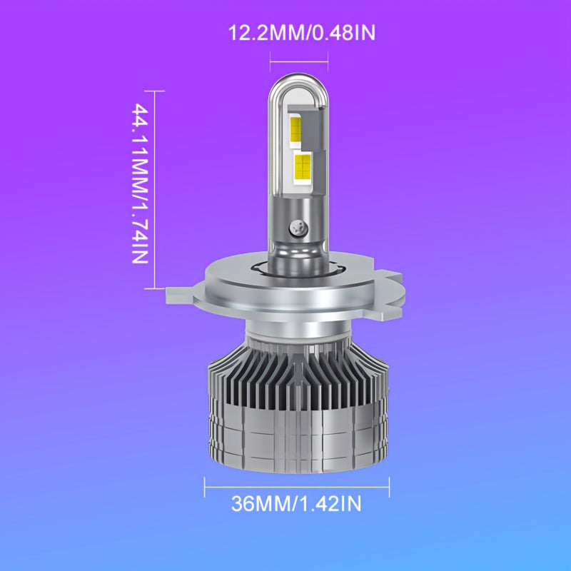 2-Pack 9005 9006 9012 d2h H1 H3 H4 H7 H11 High Power 7545 CSP Chip 800% Brightness Increase 6000K Color Temperature Super Bright Car LED Headlights U-Shaped Copper Tube Fast Heat Dissipation with Cooling Fan Aluminum Housing Car Headlights Easy to Install