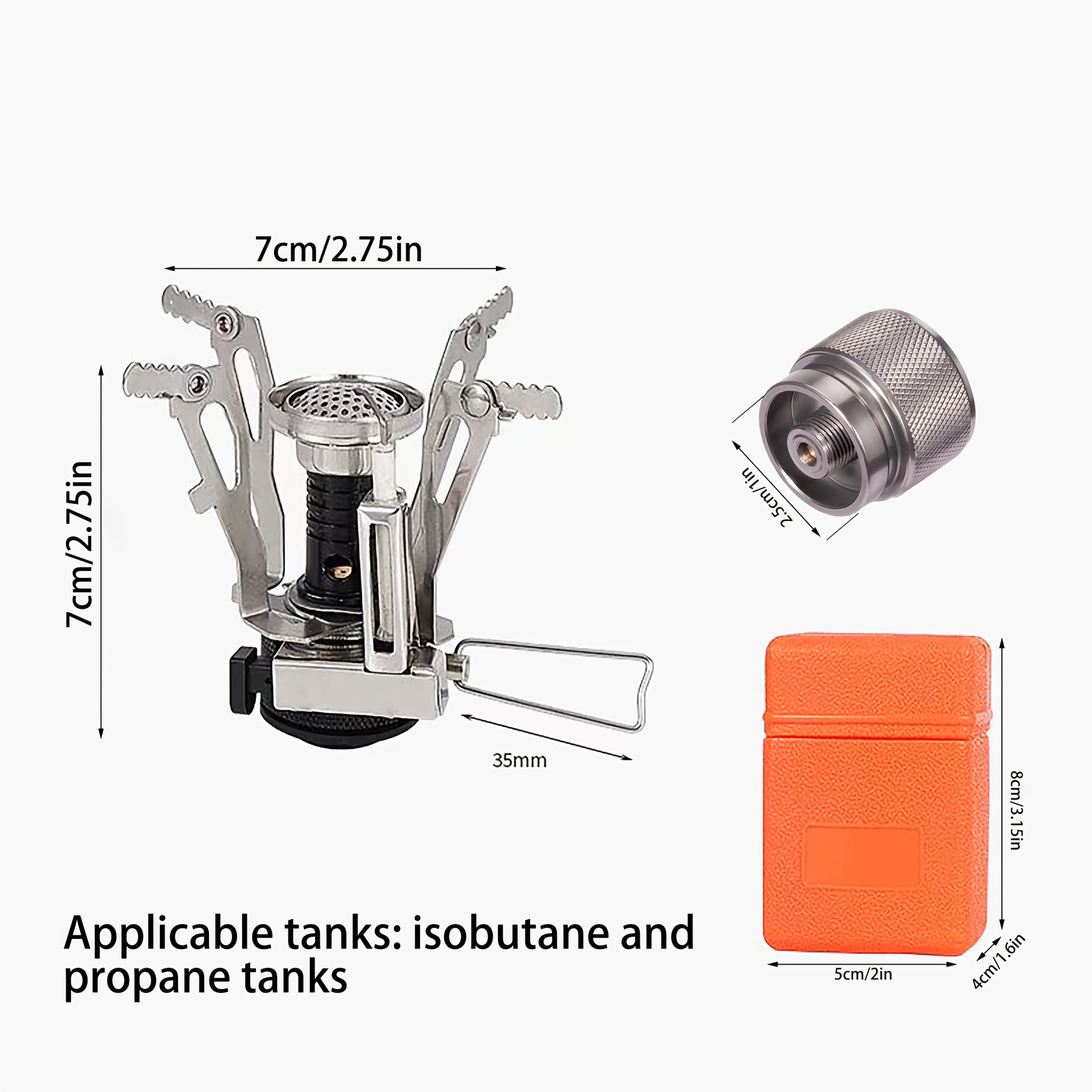 Lightweight Camping Stove for Backpacking, Gas-Powered with Piezo Ignition (Stove Only)