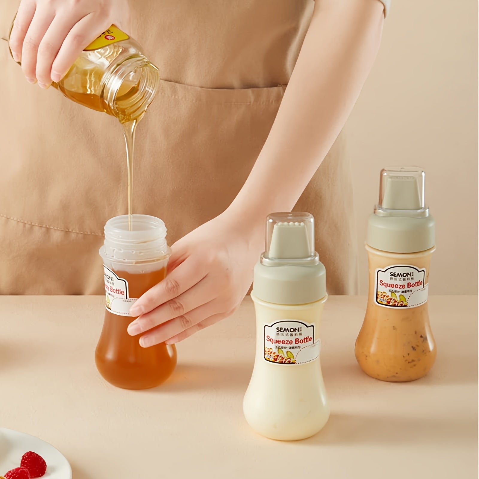 Squeeze Sauce Bottle, Suitable for Salad, Ketchup, Honey and Jam, Food Grade Material, Household Kitchen Squeeze Condiment Bottle, Oyster Sauce Squeeze Bottle