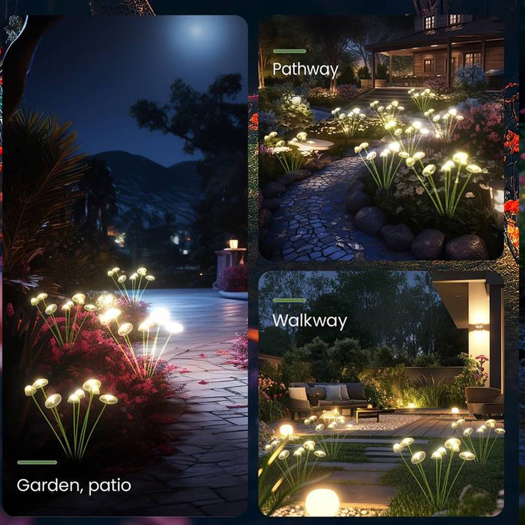 FACHOI 6/4-Pack Solar Jellyfish Mushroom Light, 32/24 LEDs Garden Landscape Lighting, IP44, Outdoor Ground Spike Lawn Light, Suitable for Garden Decoration, Holiday Courtyard Decorative Lighting, Outdoor Path Lighting