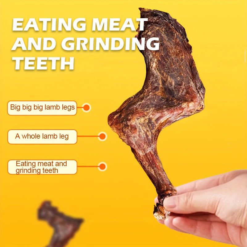 耐用狗狗磨牙棒 空氣乾燥羊腿 - 持久原皮免料牙齒磨牙零食，堅固磨牙骨，適合激烈咀嚼者，高蛋白天然零食，適用於幼犬、小型、中型、大型犬，健康寵物訓練獎勵，幼犬長牙期