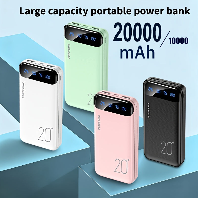 High-Capacity Outdoor Emergency Power Bank with 10000/20000Mah. Features Dual USB Outputs, Type-C And Micro Input Ports, an LED Digital Battery Indicator, And a Safe, Stable Polymer Lithium Battery, Making It Ideal for Charging Mobile Phones