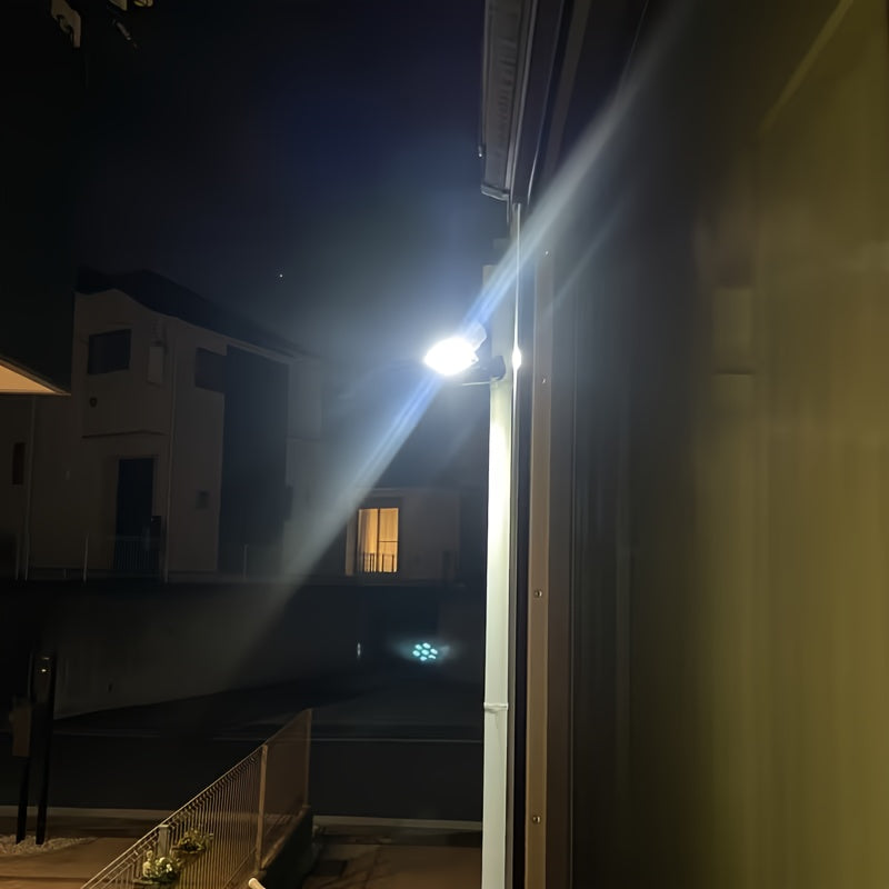 Simulated Surveillance Outdoor Motion Sensor Solar LED Spotlight 77 Lamp Beads High Efficiency Sensor Auto on on Motion Built in Security Deterrent for Porches Gardens Driveways Commercial Use Streets Garages Modern Outdoor Fixture