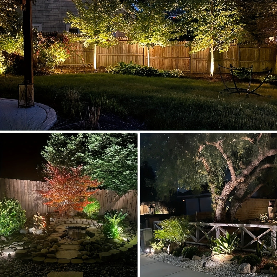 2/4/6/8/10 pcs low voltage LED landscape light | 6W, 12V-24V, outdoor Christmas spotlight, warm white, cool white, IP66 lighting lamp suitable for gardens, paths, walls, trees, flags