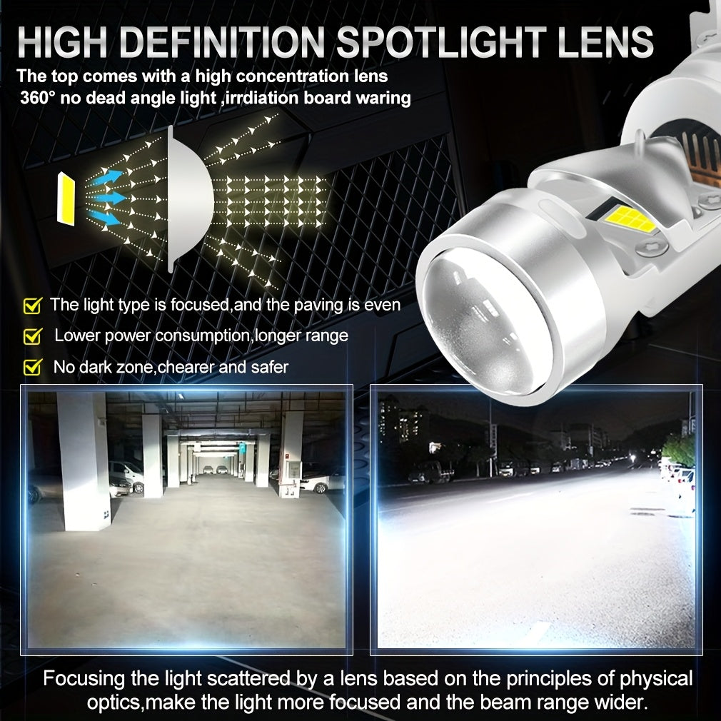 2Pcs H4 LED Car Headlight Bulbs H7 120W 30000 Lumens, Equipped with High/Low Beam, Fan-Cooled Output Super Bright White Light, No Battery Needed