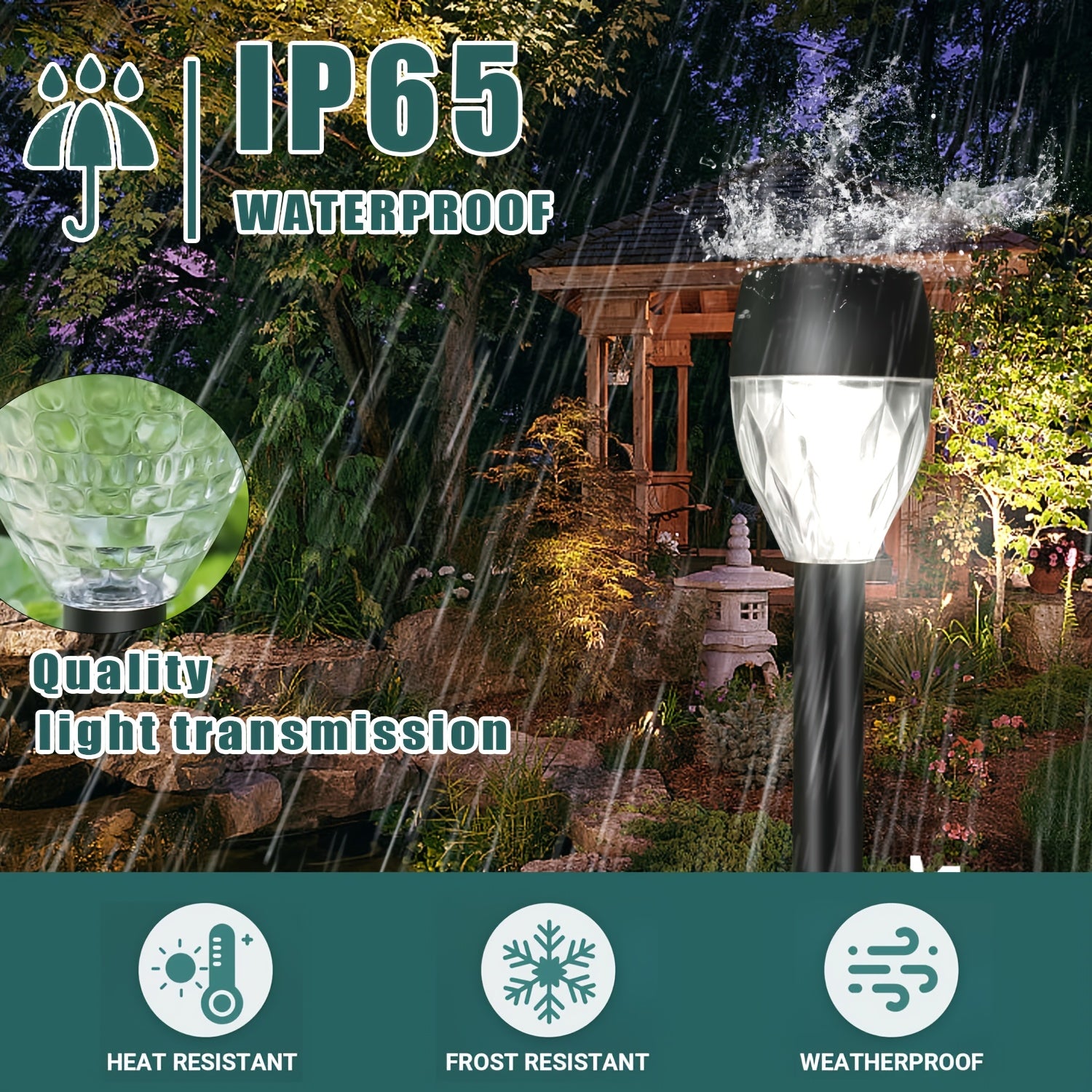 A Set of Twelve Diamond-Shaped Solar Lights, Suitable for Outdoor Use, Suitable for Various Environments and Conditions, with High Efficiency and Design