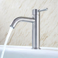 Single Hole 304 Stainless Steel Bathroom Faucet - Brushed Finish & Classic Single Handle Design, for Kitchen, Sink, Bathtub - All-Season Use