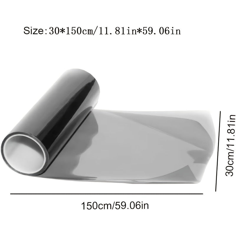 150cm x 30cm/59.05inch x 11.81inch汽车大灯尾灯贴膜 - 优质乙烯基贴膜，易于粘贴，耐用防水，提升车辆外观，时尚汽车配件，采用高品质粘合剂