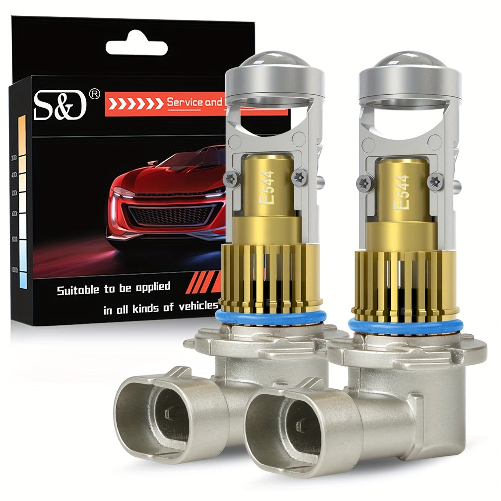 S&D 2-Pack High/Low Beam 150W H4 H7 LED Car Lens Headlight Bulbs, 60000LM H11 9005 HB3 9006 HB4 Car Lens Lights, Turbo LED Lights, Super Bright Car Headlights, Plug-and-Play, 12V, with Canbus Interface