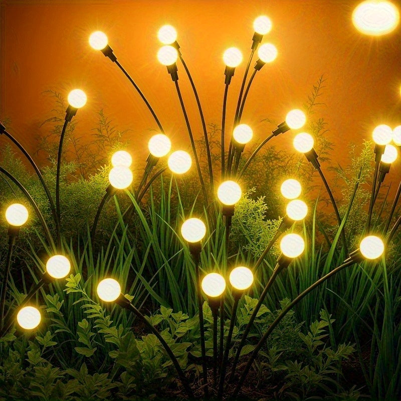 Outdoor Solar Courtyard Light, 6/8/10 LED Firefly Solar Courtyard Light, Waterproof Outdoor Decorative LED Light, Perfect for Outdoor Garden Paths and Lawn Decoration, Suitable for Halloween, Christmas, New Year and Ramadan Decoration