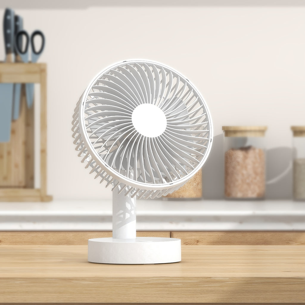 Portable 6 Inch USB Rechargeable Mini Fan with Stand, 1800mAh Battery, Personal Cooling Fan for Desktop, Home Office, Dormitory and Bedroom