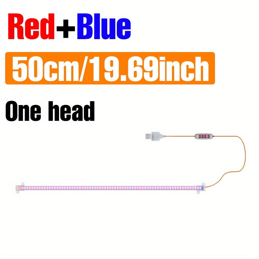 LED Full Spectrum Plant Light Strip, 5V USB Powered Indoor Grow Light, Sunlike Hydroponic Supplement Lamp, 4/8/12H Timer, 5 Dimmable Levels, Red Blue UV/IR Light, Ideal for Greenhouse Tent, Vegetable, Flower, Succulent, Seedling, Fruit, Cactus